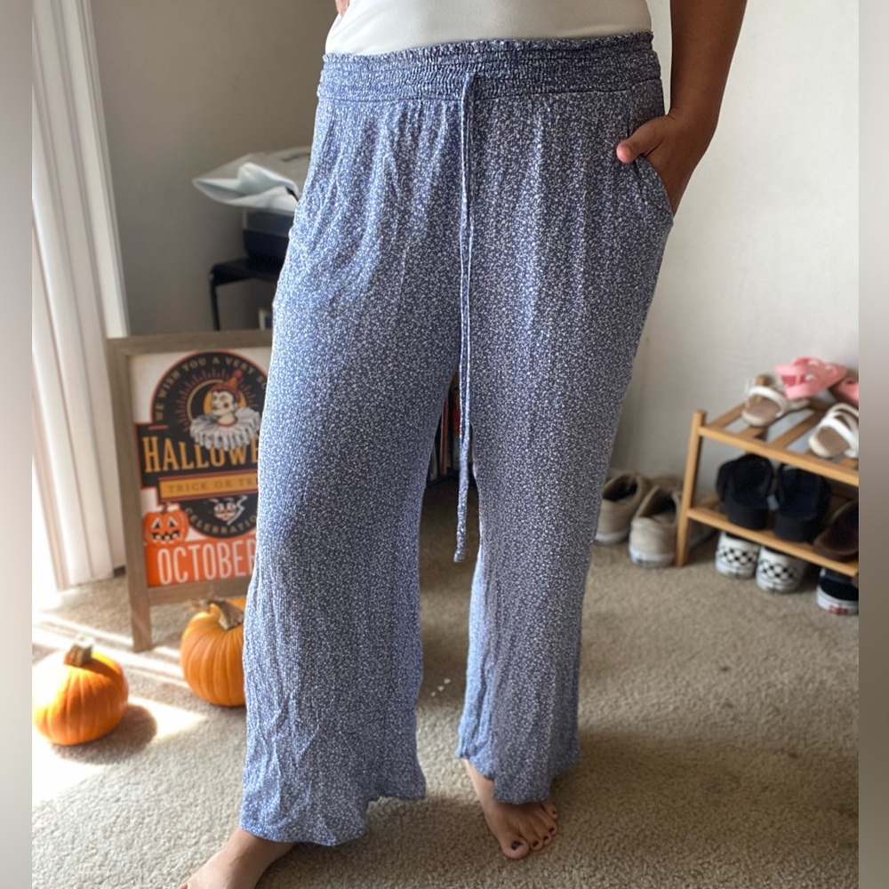 Paper Crane Elastic Waist Pants